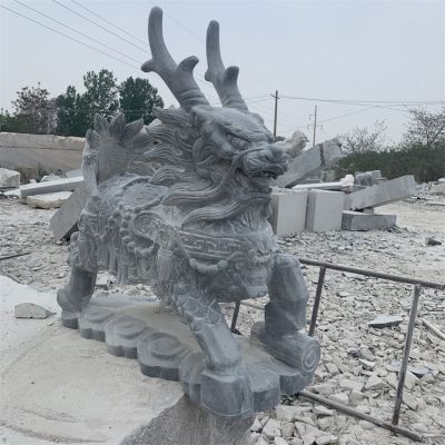 户外大型大理石石雕园林户外镇宅招财麒麟博鱼网页版