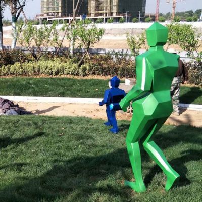 块面跑步人物玻璃钢抽象博鱼网页版