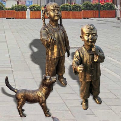 广场个摆放玻璃钢仿铜儿童小品博鱼网页版 