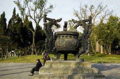 香炉博鱼网页版-公园广场做旧仿古双龙青铜香炉摆件