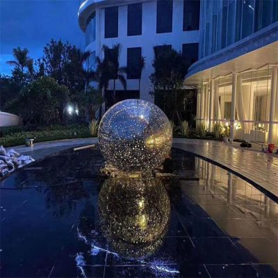 流水摆件不锈钢户外景观圆环博鱼网页版