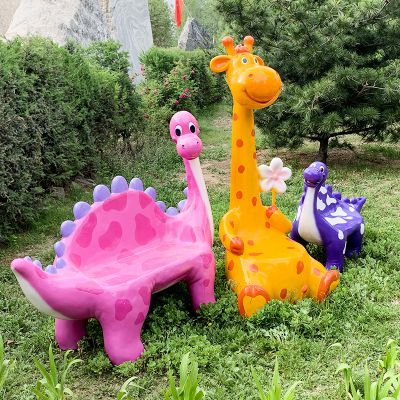 玻璃钢卡通动物座椅公园景点装饰游客休息坐椅摆件