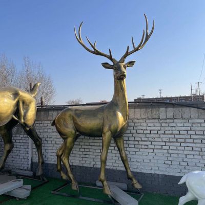 玻璃钢仿铜户外景区大型梅花鹿博鱼网页版
