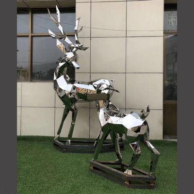 不锈钢几何块面抽象梅花鹿博鱼网页版