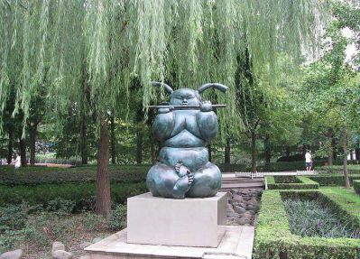 公园青铜铸造民俗小品 抽象儿童人物博鱼网页版摆件 