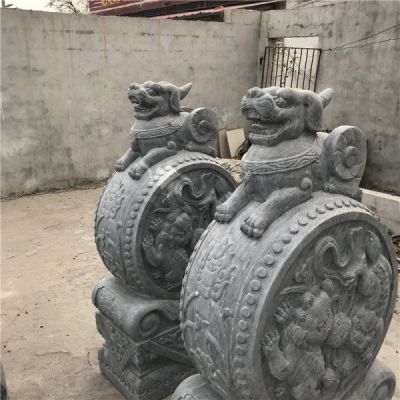 青石石雕仿古做旧庭院门口门墩抱鼓石博鱼网页版