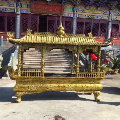 佛教寺庙室外摆放大型铸铜长形香炉
