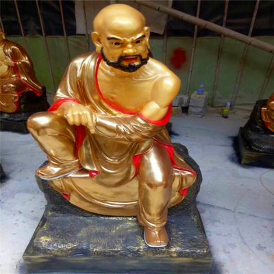 玻璃钢彩绘大型景观贴金佛像十八罗汉博鱼网页版