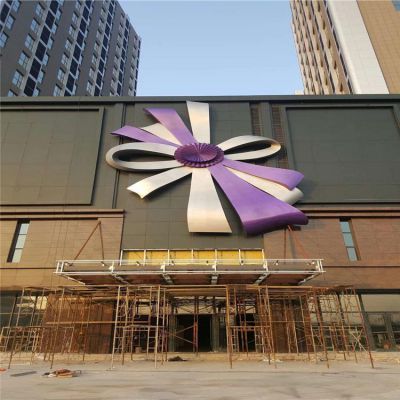 商业街墙面装饰大型玻璃钢蝴蝶结景观博鱼网页版