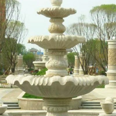 别墅小区大理石石雕欧式多层流水喷泉博鱼网页版