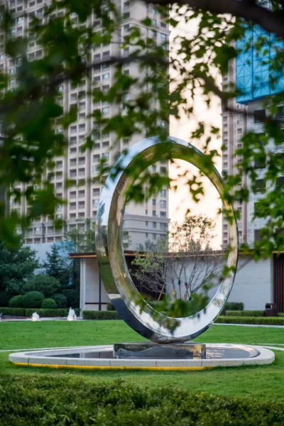 别墅草坪不锈钢镜面大型户外景观圆环博鱼网页版