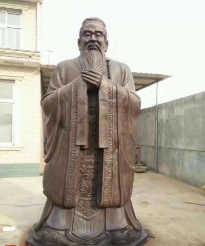 校园文化孔子玻璃钢仿铜雕