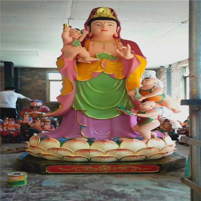景区寺庙大型玻璃钢彩绘送子观音博鱼网页版
