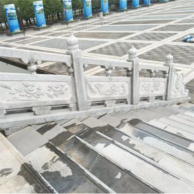 景区花岗岩石材栏杆 河道石雕护栏 异型镂空石雕栏杆