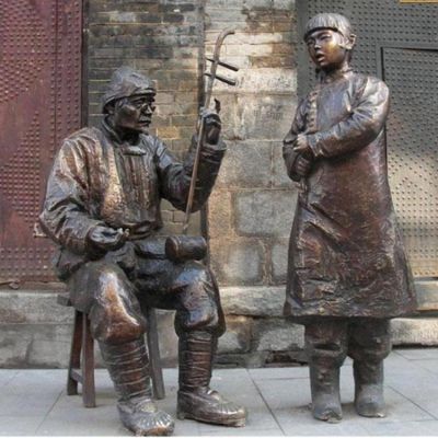 城市街头玻璃钢仿铜二胡弹唱卖艺人物博鱼网页版