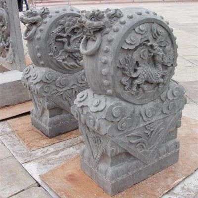 仿古做旧工艺青石浮雕麒麟园林抱鼓石门墩博鱼网页版