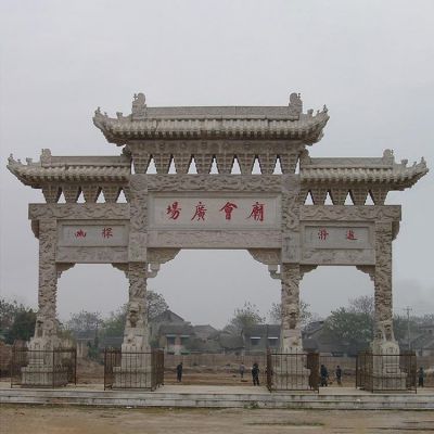 景区寺庙大型大理石石雕户外景区牌坊