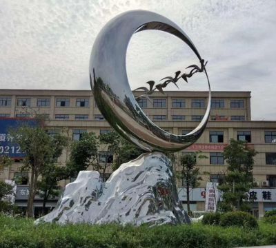 户外公园景观不锈钢户外园林景观圆环博鱼网页版