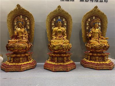 寺庙玻璃钢仿铜供奉三圣博鱼网页版