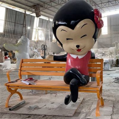 游乐园创意玻璃钢卡通拍照猴子博鱼网页版