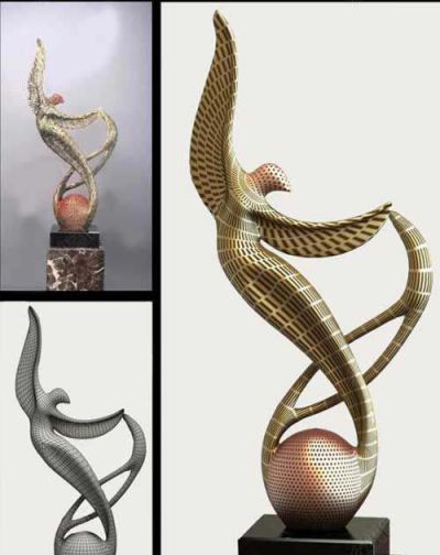 跳舞蹈博鱼网页版-装饰工艺品不锈钢起舞抽象博鱼网页版