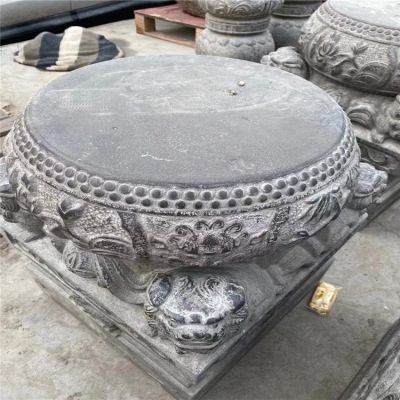 公园庭院仿古做旧浮雕园林景观圆形石桌博鱼网页版