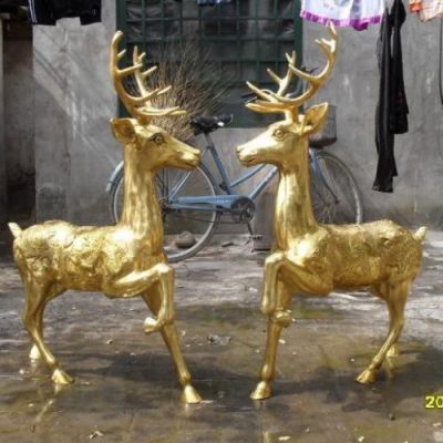 铸铜喷金烤漆动物仿真动物梅花鹿博鱼网页版