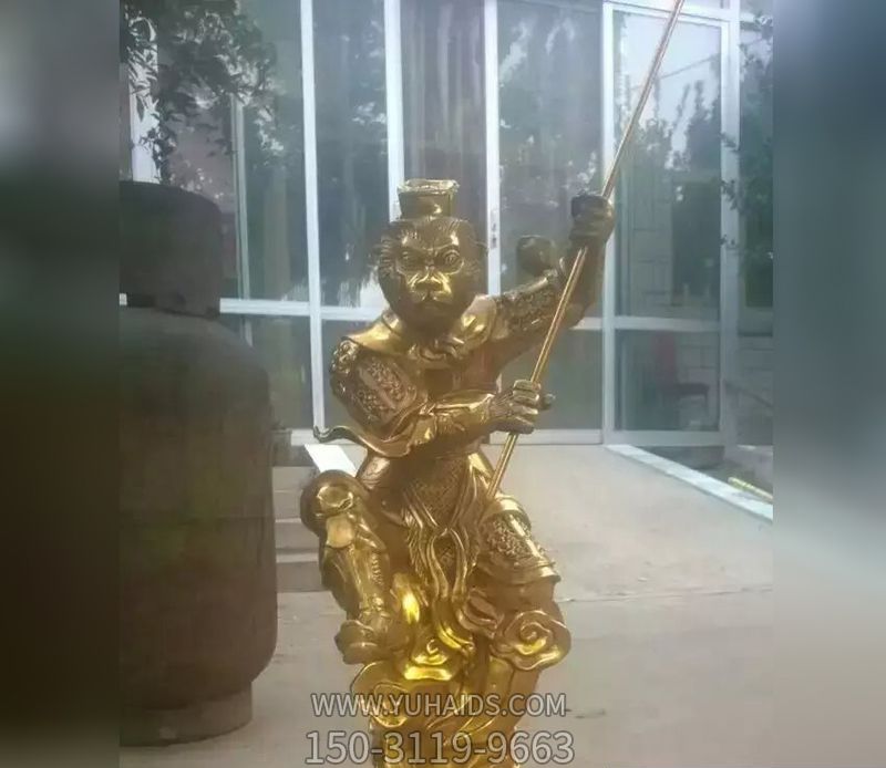 儿童游乐场玻璃钢仿真齐天大圣孙悟空镀金仿铜博鱼网页版