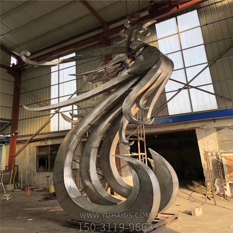 不锈钢创意凤凰博鱼网页版广场户外摆件