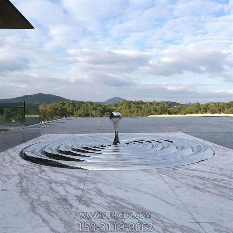 户外广场不锈钢抽象园林水波纹滴水景观博鱼网页版