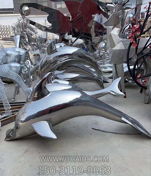 不锈钢镜面公园户外喷泉水景海豚博鱼网页版
