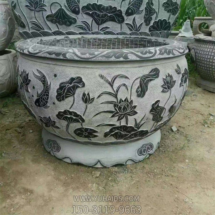 青石石雕庭院别墅大型鱼缸老石槽博鱼网页版