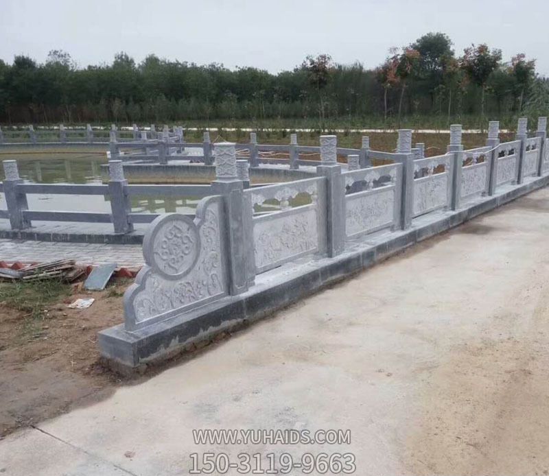 花园人工湖走廊青石防护栏杆博鱼网页版