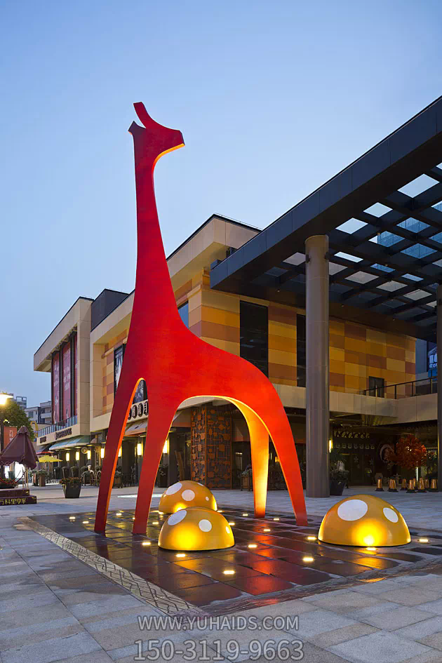 广场街道大型不锈钢夜晚照明长颈鹿博鱼网页版
