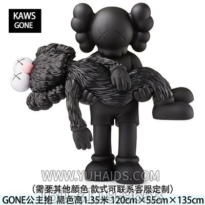 卡通动漫博鱼网页版-步行街摆放黑色芝麻街公主抱站姿玻璃钢卡通公仔