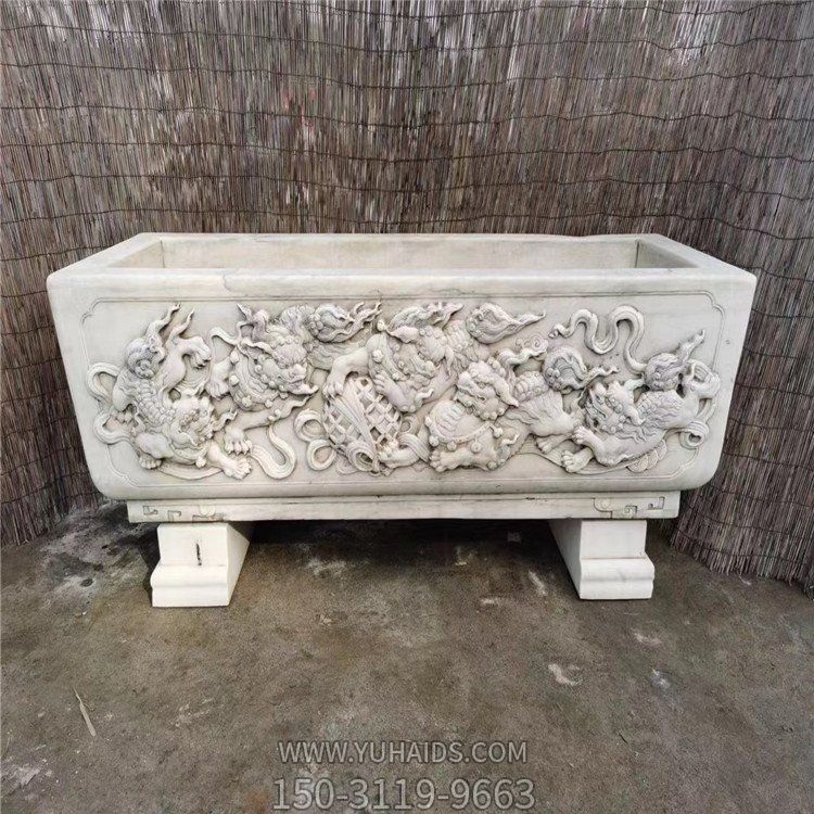 汉白玉石雕水槽水缸博鱼网页版