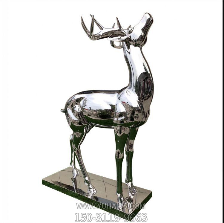 花园装饰不锈钢镜面抽象鹿摆件博鱼网页版