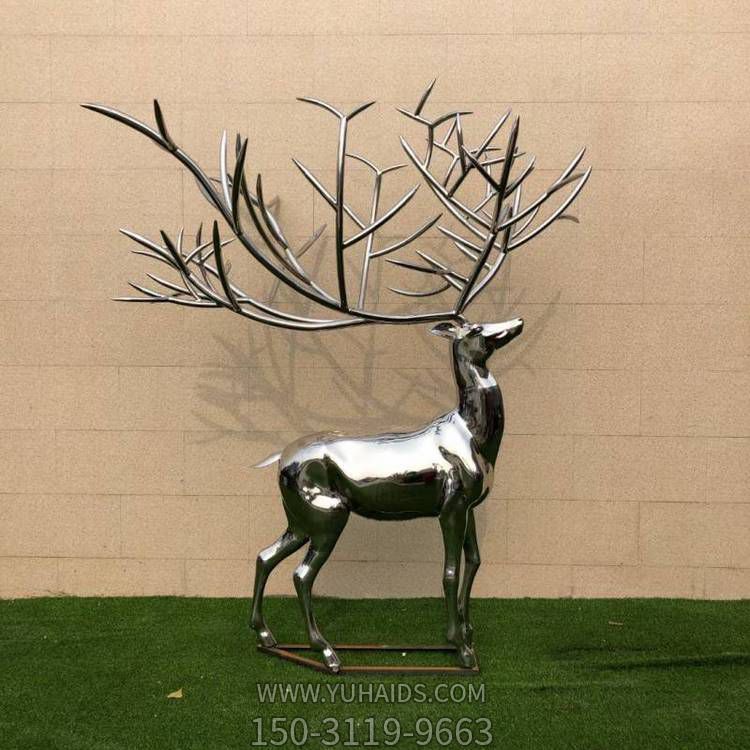 不锈钢镜面园林广场大型梅花鹿博鱼网页版