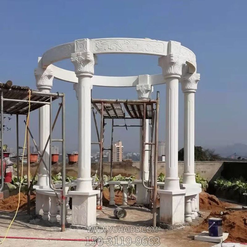 庭院阳台圆形大理石罗马柱凉亭博鱼网页版