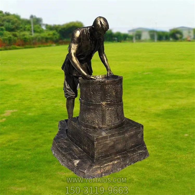 茶文化玻璃钢仿铜制作炒茶民俗人物小品博鱼网页版