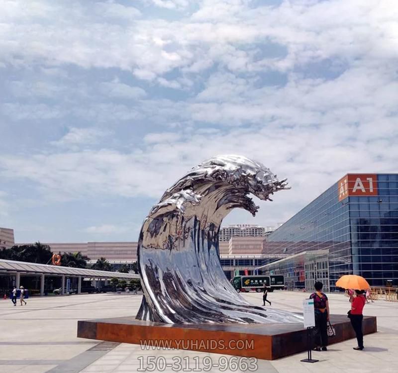户外广场大号不锈钢翻滚的海浪浪花博鱼网页版