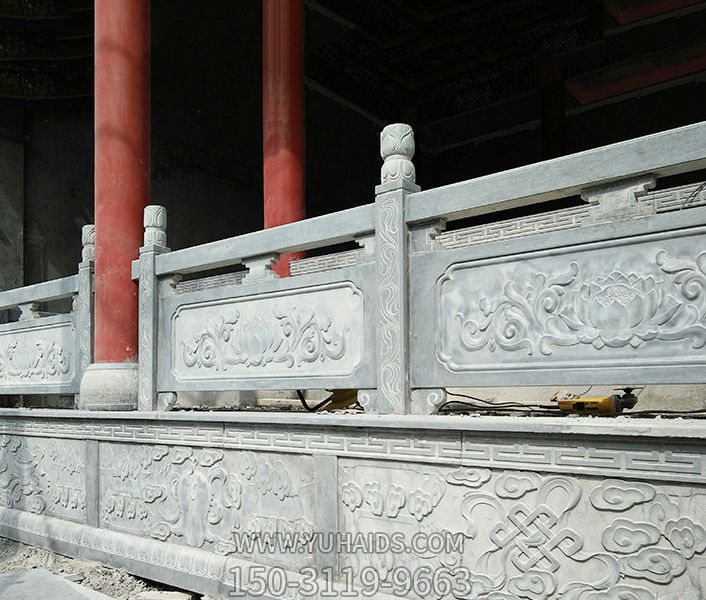 山区寺庙园林台阶青石雕刻荷花栏杆博鱼网页版