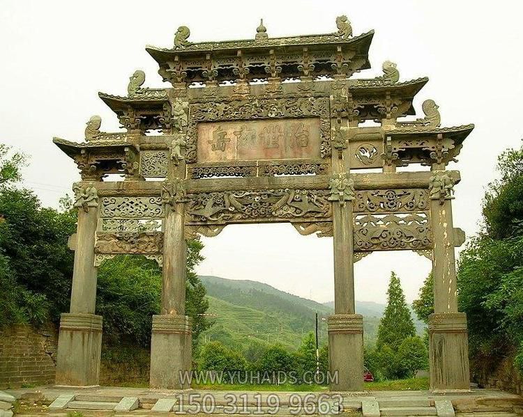 墓地大型大理石石雕辟邪古建筑牌坊博鱼网页版