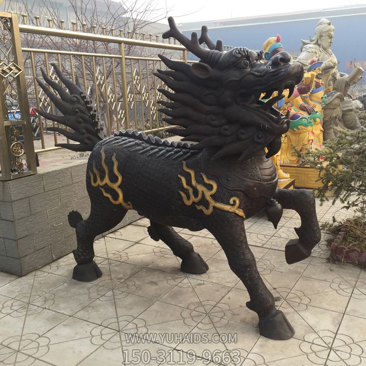 景区大型仿真动物景观不锈钢仿铜麒麟博鱼网页版