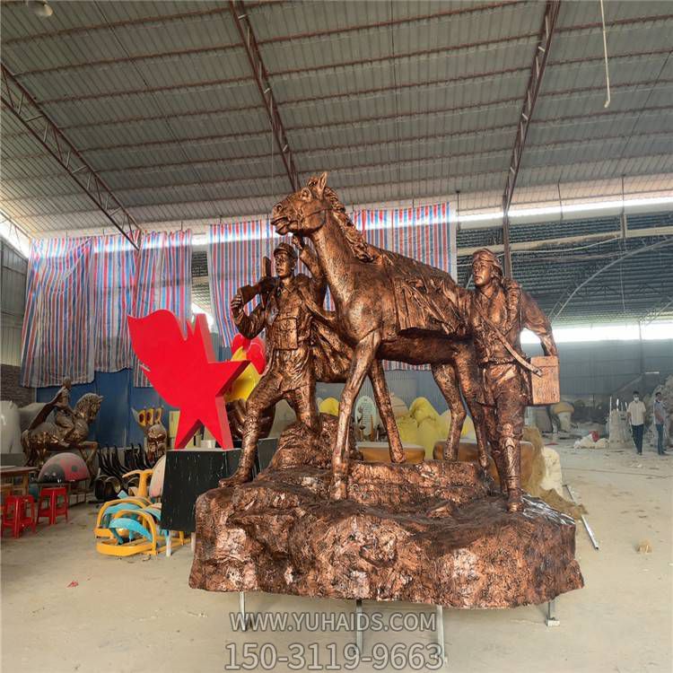 创意铜雕八路军战士人物景观博鱼网页版摆件