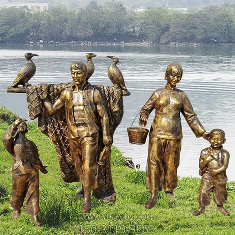 玻璃钢渔文化主题仿铜渔夫码头景区雕像博鱼网页版