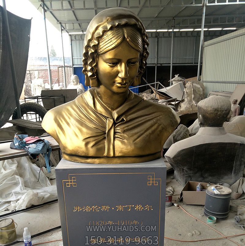 玻璃钢仿铜胸像著名护理事业创始人南丁格尔博鱼网页版