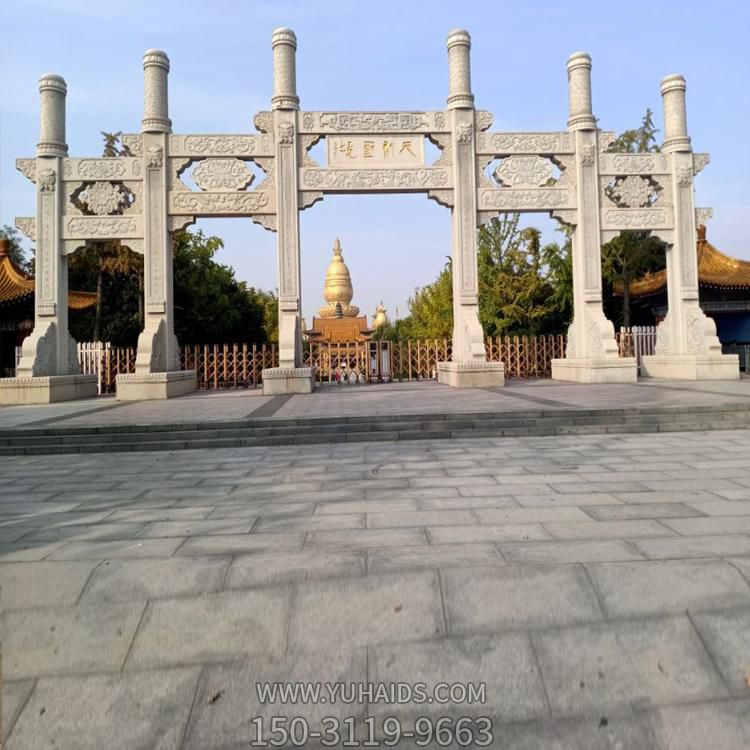 园林景观大型多门石雕牌坊博鱼网页版