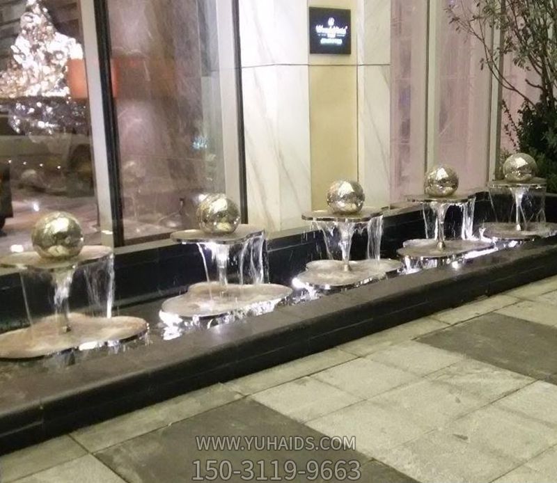 售楼部镜面不锈钢球小喷泉博鱼网页版