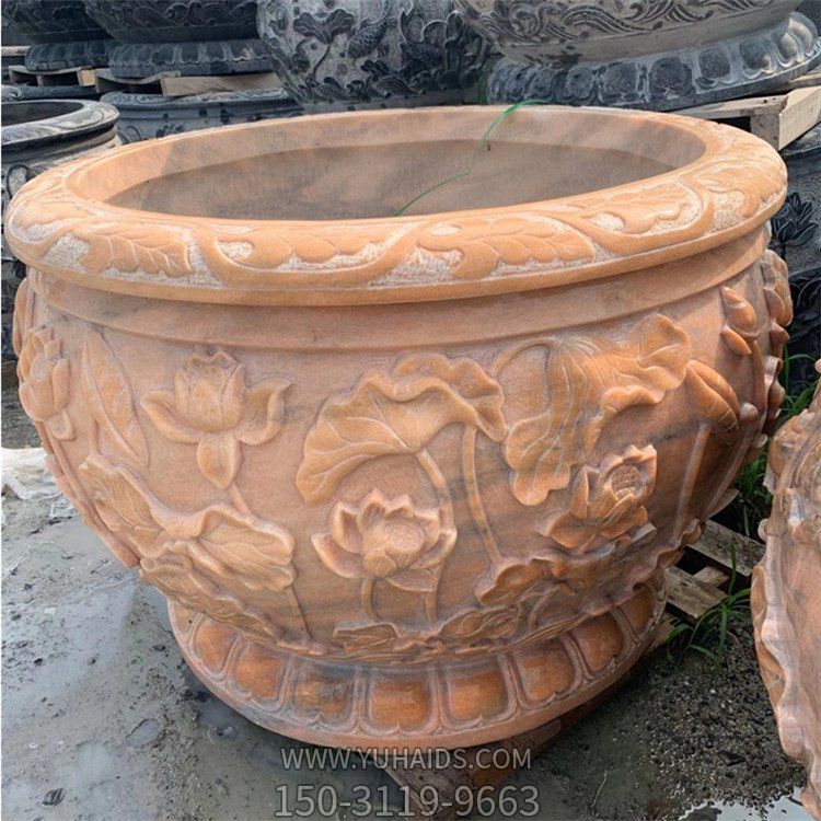 室内庭院大理石仿古石雕鱼缸摆件博鱼网页版